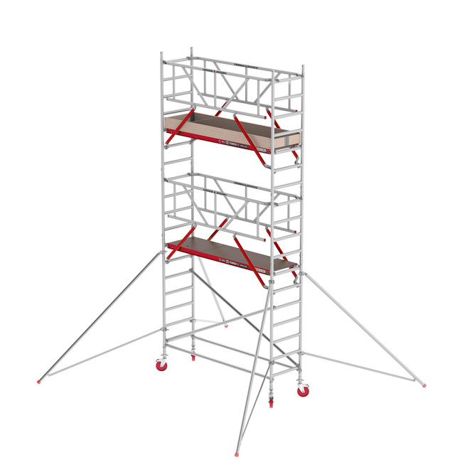 RS TOWER 41 mobile access tower - 6.20 m working height - 0.75 m width - 2.45 m wooden platform - Safe-Quick® + braces