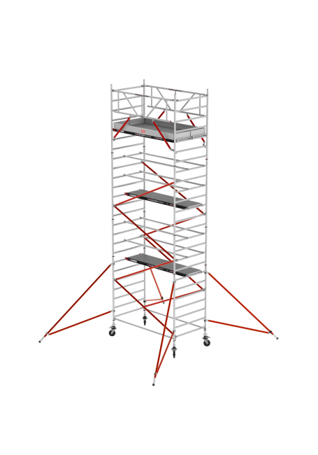 RS TOWER 52 échafaudage roulant - 7.20 m hauteur de travail - 1.35 m de large - 2.45 m Fiber-Deck® plate-forme - Lisses