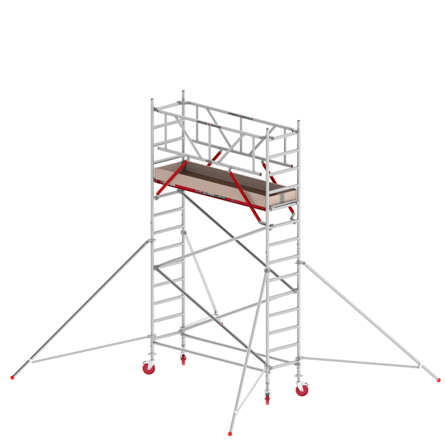 RS TOWER 41 mobile access tower - 5.20 m working height - 0.75 m width - 2.45 m wooden platform - Braces