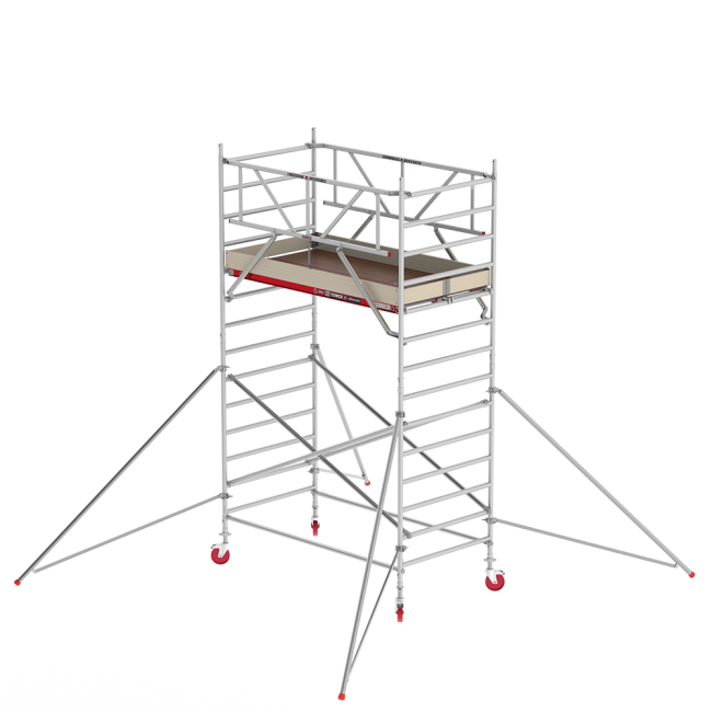 RS TOWER 42 échafaudage roulant - 5.20 m hauteur de travail - 1.35 m de large - 1.85 m plate-forme en bois - Safe-Quick® + lisses