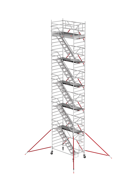 RS TOWER 53-S trapsteiger - 12.20 m werkhoogte - 1.35 m breed - 2.45 m Fiber-Deck® platform - Safe-Quick®