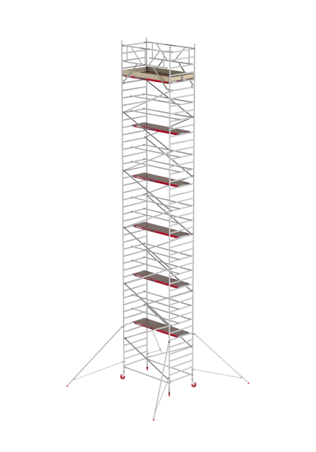 RS TOWER 42 rolsteiger - 14.20 m werkhoogte - 1.35 m breed - 2.45 m houten platform - Schoren