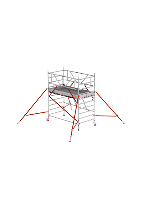 RS TOWER 55 folding tower - 3.80 m working height - 1.35 m width - 1.85 m wooden platform - Braces