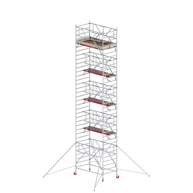 RS TOWER 42-S échafaudage roulant - 11.20 m hauteur de travail - 1.35 m de large - 2.45 m plate-forme en bois - Safe-Quick®