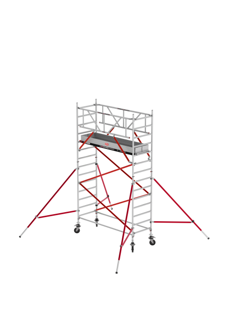 RS TOWER 51 PLUS échafaudage roulant - 5.20 m hauteur de travail - 0.90 m de large - 2.45 m Fiber-Deck® plate-forme - Lisses