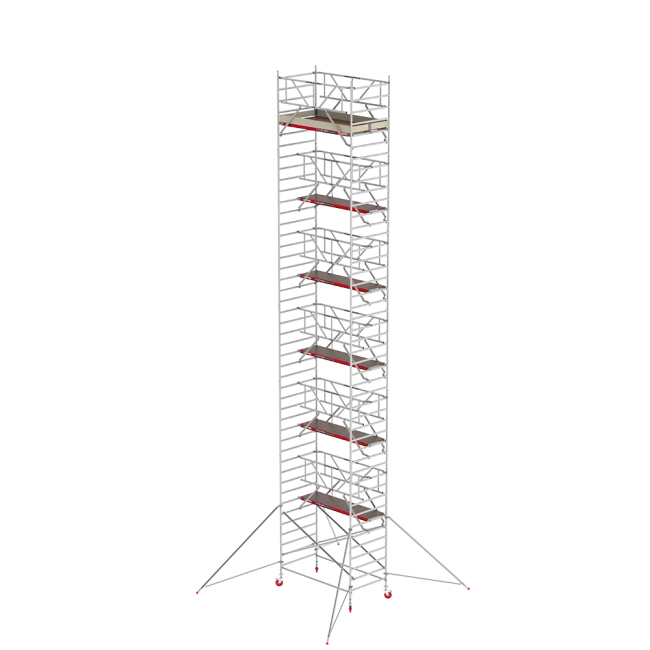 RS TOWER 42 échafaudage roulant - 14.20 m hauteur de travail - 1.35 m de large - 1.85 m plate-forme en bois - Safe-Quick® + lisses