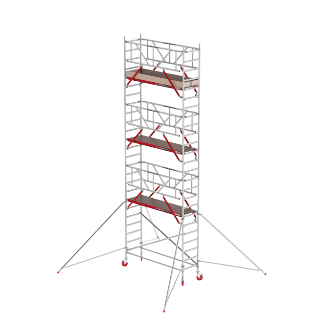 RS TOWER 41 échafaudage roulant - 8.20 m hauteur de travail - 0.75 m de large - 2.45 m plate-forme en bois - Safe-Quick® + lisses