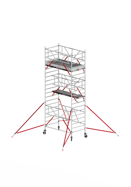 RS TOWER 55-S folding tower - 6.80 m working height - 1.35 m width - 1.85 m wooden platform - Safe-Quick®