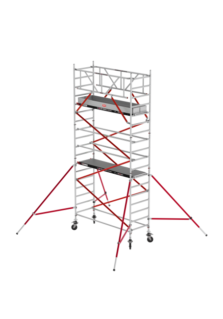 RS TOWER 51 PLUS échafaudage roulant - 6.20 m hauteur de travail - 0.90 m de large - 2.45 m Fiber-Deck® plate-forme - Lisses