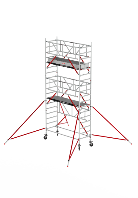 RS TOWER 51 PLUS-S échafaudage roulant - 6.20 m hauteur de travail - 0.90 m de large - 2.45 m Fiber-Deck® plate-forme - Safe-Quick®