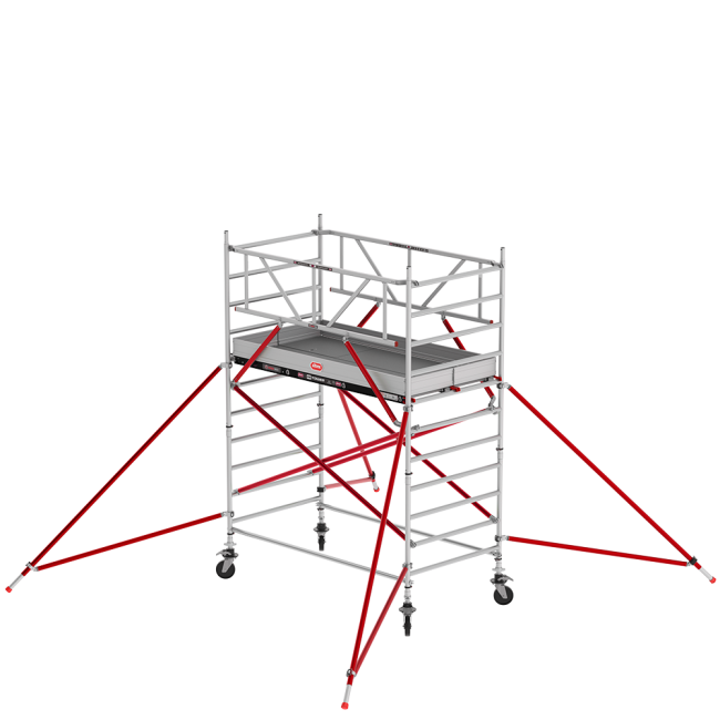 RS TOWER 52 mobile access tower - 4.20 m working height - 1.35 m width - 1.85 m wooden platform - Safe-Quick® + braces