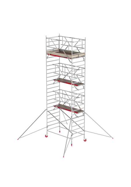 RS TOWER 42 échafaudage roulant - 8.20 m hauteur de travail - 1.35 m de large - 2.45 m plate-forme en bois - Safe-Quick® + lisses