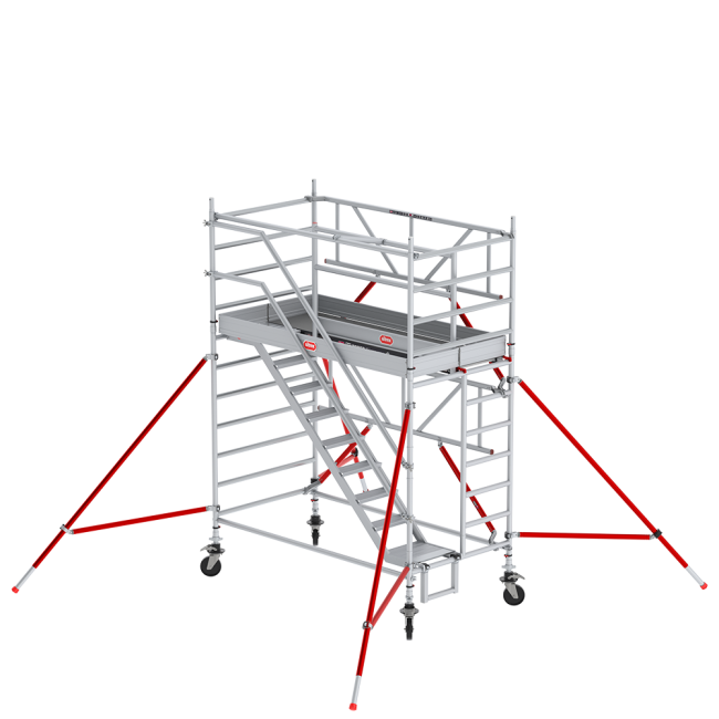 RS TOWER 53-S trapsteiger - 4.20 m werkhoogte - 1.35 m breed - 2.45 m houten platform - Safe-Quick®