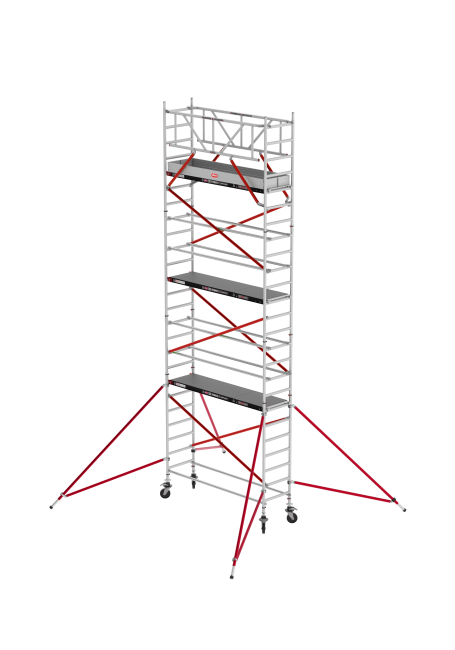 RS TOWER 51 échafaudage roulant - 8.20 m hauteur de travail - 0.75 m de large - 2.45 m Fiber-Deck® plate-forme - Lisses