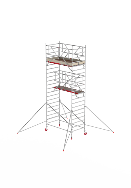 RS TOWER 42 rolsteiger - 7.20 m werkhoogte - 1.35 m breed - 2.45 m houten platform - Safe-Quick® + schoren