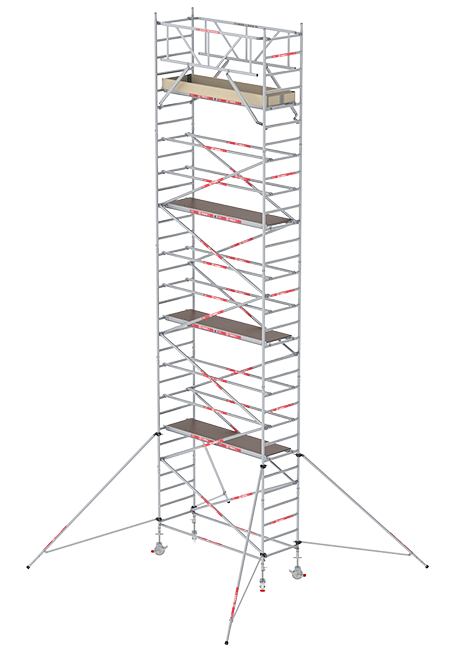 RS TOWER 31 PLUS rolsteiger - 7.20 meter werkhoogte - 0.90 meter breed - 2.45 m houten platform - Schoren