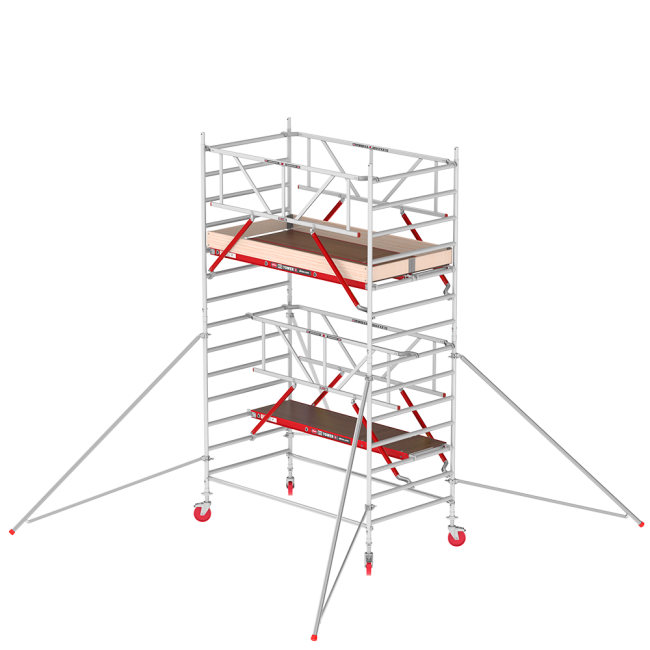 RS TOWER 42-S rolsteiger - 5.20 m werkhoogte - 1.35 m breed - 1.85 m houten platform - Safe-Quick®