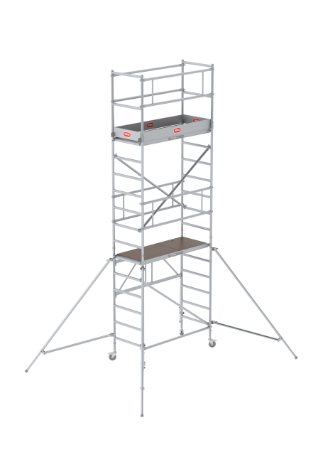 RS TOWER 34 kamersteiger - 5.80 m werkhoogte - 0.75 m breed - 1.65 m houten platform - Schoren