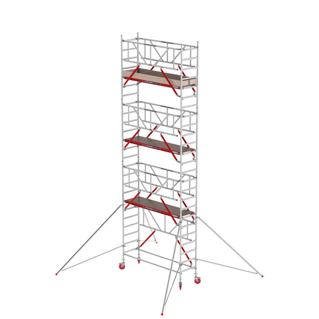 RS TOWER 41-S échafaudage roulant - 8.20 m hauteur de travail - 0.75 m de large - 2.45 m plate-forme en bois - Safe-Quick®