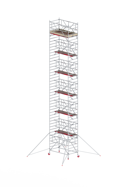 RS TOWER 42-S échafaudage roulant - 14.20 m hauteur de travail - 1.35 m de large - 2.45 m plate-forme en bois - Safe-Quick®