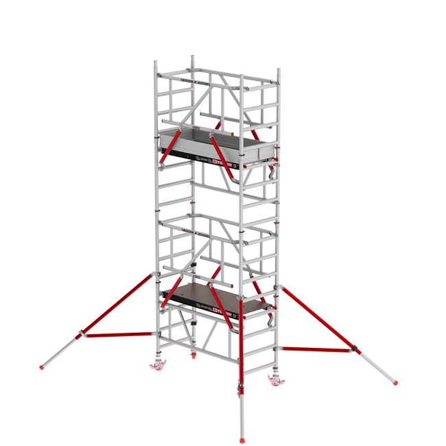MiTOWER PLUS Fahrgerüst - 5.20 m Arbeitshöhe - 0.75 m breit - 1.65 m Holzplattform - Safe-Quick®