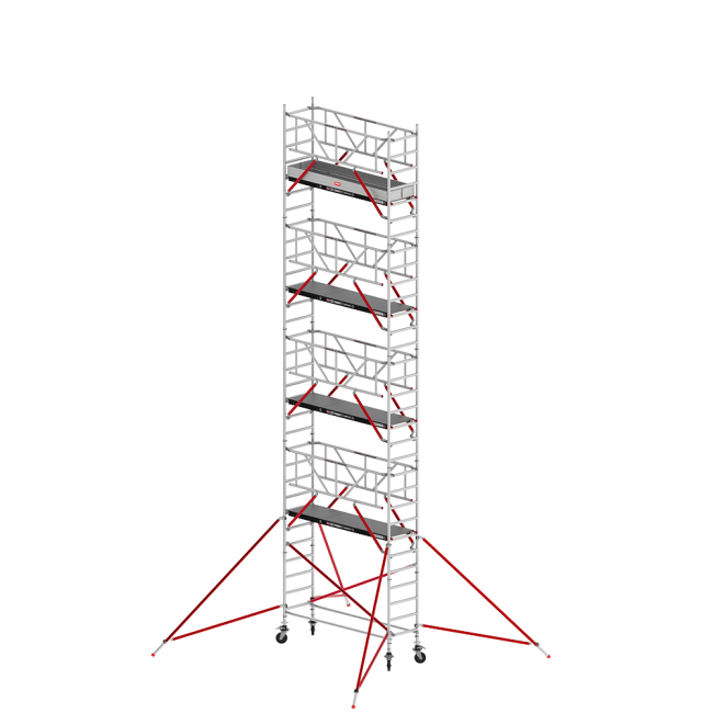 RS TOWER 51 PLUS rolsteiger - 10.20 m werkhoogte - 0.90 m breed - 3.05 m houten platform - Safe-Quick® + schoren