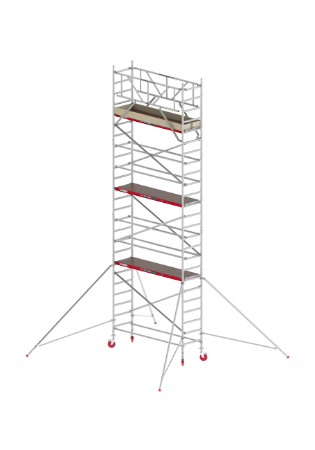 RS TOWER 41 échafaudage roulant - 8.20 m hauteur de travail - 0.75 m de large - 2.45 m plate-forme en bois - Lisses