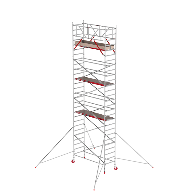 RS TOWER 41 PLUS échafaudage roulant - 9.20 m hauteur de travail - 0.90 m de large - 2.45 m plate-forme en bois - Lisses