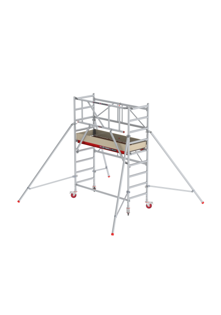 RS 44-POWER kamersteiger - 3.80 m werkhoogte - 0.75 m breed - 1.85 m houten platform - Schoren