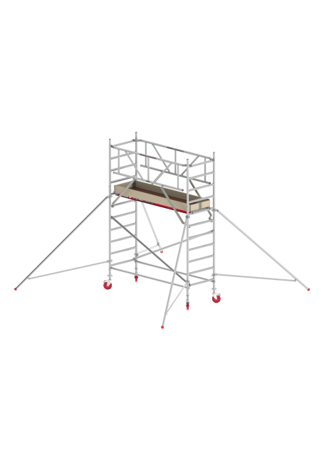 RS TOWER 41 PLUS échafaudage roulant - 4.20 m hauteur de travail - 0.90 m de large - 2.45 m plate-forme en bois - Lisses