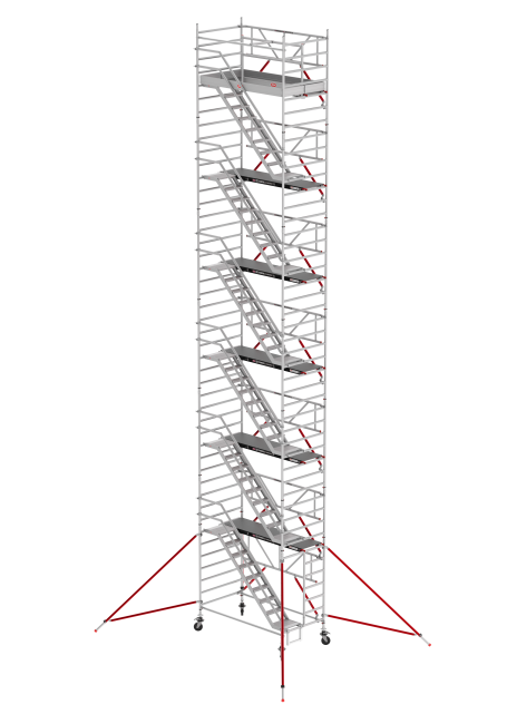 RS TOWER 53-S trapsteiger - 14.20 m werkhoogte - 1.35 m breed - 2.45 m Fiber-Deck® platform - Safe-Quick®