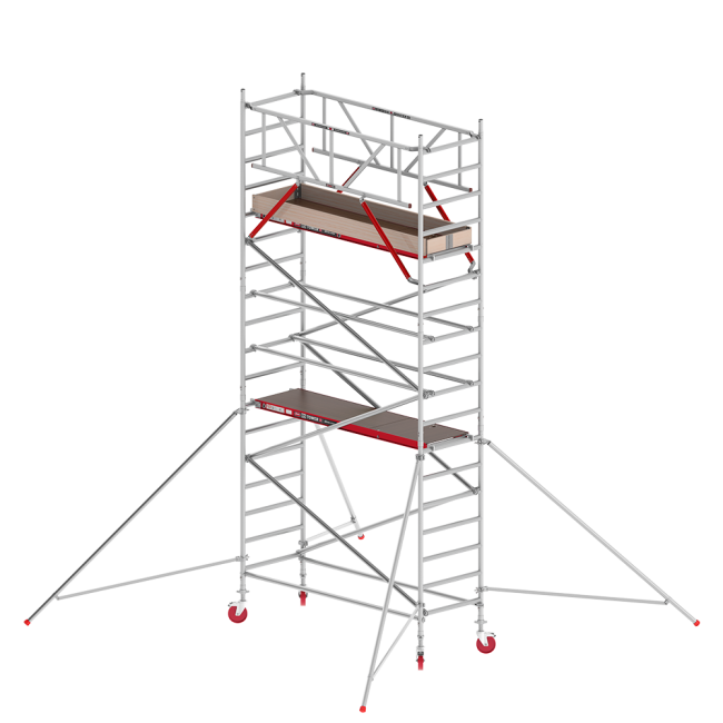 RS TOWER 41 PLUS mobile access tower - 6.20 m working height - 0.90 m width - 2.45 m wooden platform - Braces