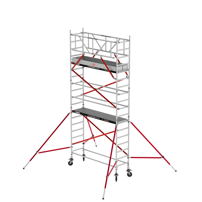 RS TOWER 51 rolsteiger - 6.20 m werkhoogte - 0.75 m breed - 1.85 m houten platform - Schoren
