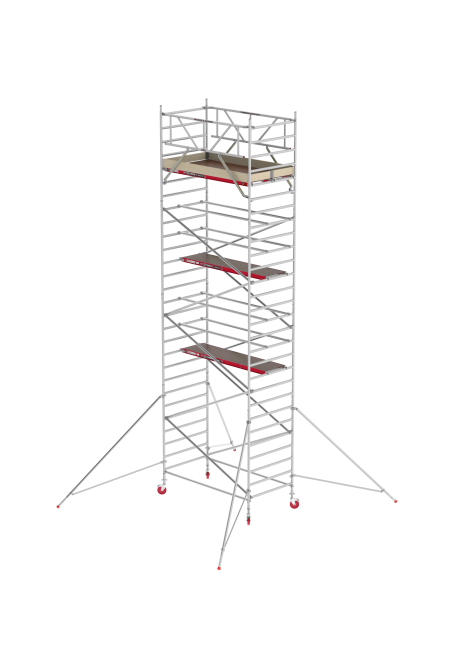 RS TOWER 42 échafaudage roulant - 9.20 m hauteur de travail - 1.35 m de large - 2.45 m plate-forme en bois - Lisses