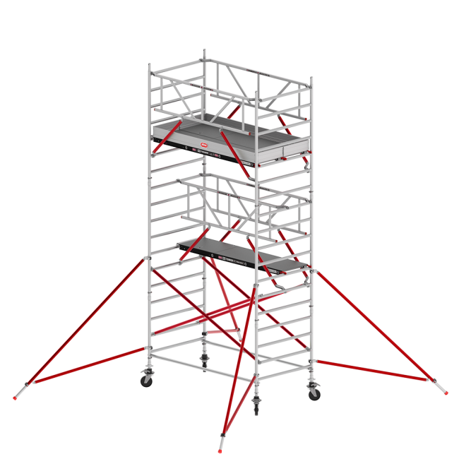 RS TOWER 52 mobile access tower - 6.20 m working height - 1.35 m width - 3.05 m wooden platform - Safe-Quick® + braces