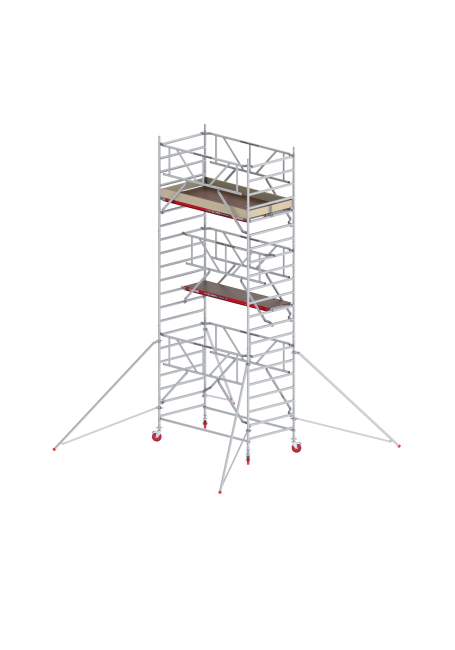 RS TOWER 42-S échafaudage roulant - 7.20 m hauteur de travail - 1.35 m de large - 2.45 m plate-forme en bois - Safe-Quick®