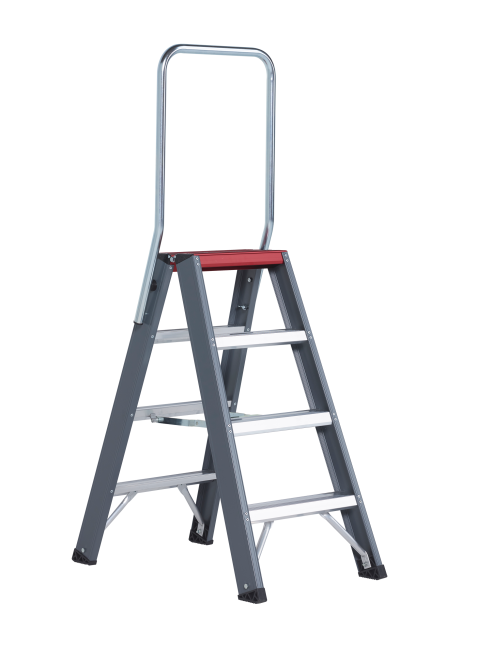 Falco dubbel oploopbare trapladder (FDO) - 4 treden - met inklapbare beugel