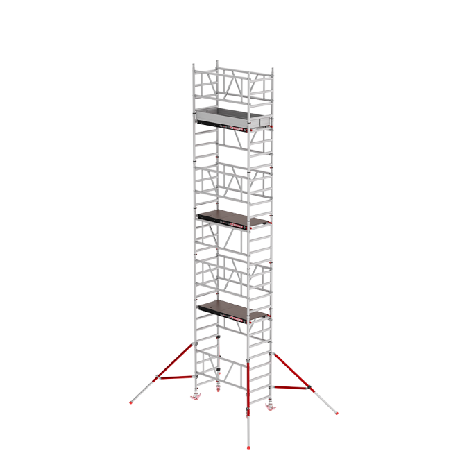 MiTOWER PLUS andamio - 8.20 m altura de trabajo - 0.75 m ancho - 1.65 m Fiber-Deck® plataforma - Tirantes