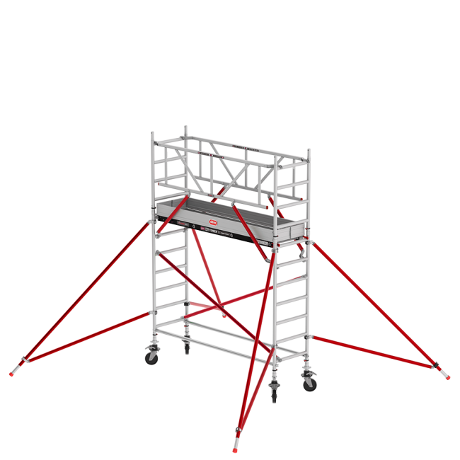 RS TOWER 51 rolsteiger - 4.20 m werkhoogte - 0.75 m breed - 3.05 m houten platform - Safe-Quick® + schoren