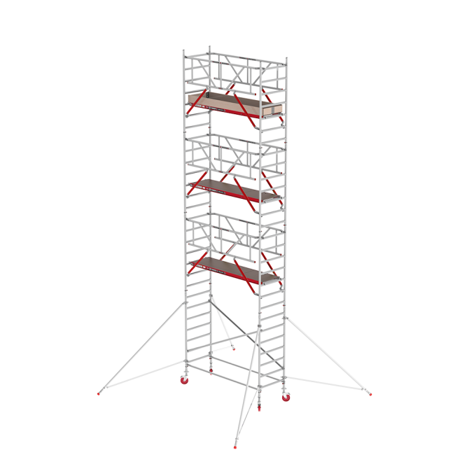 RS TOWER 41 PLUS rolsteiger - 9.20 m werkhoogte - 0.90 m breed - 2.45 m houten platform - Safe-Quick® + schoren