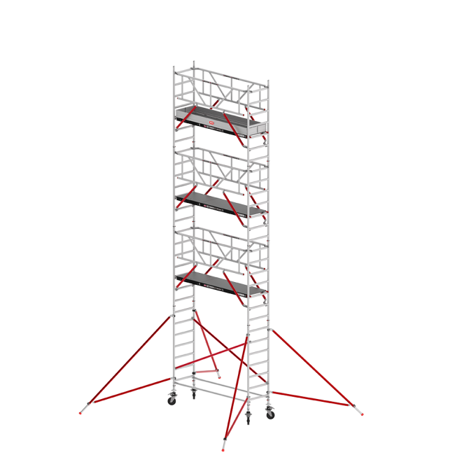 RS TOWER 51 PLUS rolsteiger - 9.20 m werkhoogte - 0.90 m breed - 2.45 m Fiber-Deck® platform - Safe-Quick® + schoren