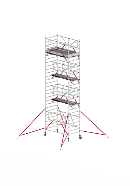 RS TOWER 55-S folding tower - 8.80 m working height - 1.35 m width - 1.85 m wooden platform - Safe-Quick®