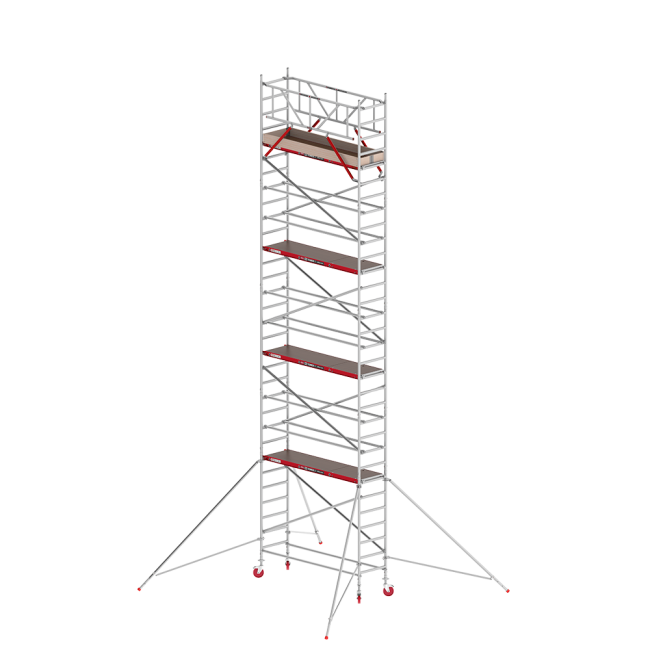 RS TOWER 41 mobile access tower - 10.20 m working height - 0.75 m width - 2.45 m wooden platform - Braces