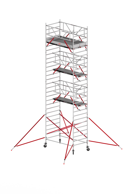 RS TOWER 52 mobile access tower - 9.20 m working height - 1.35 m width - 2.45 m Fiber-Deck® platform - Safe-Quick® + braces