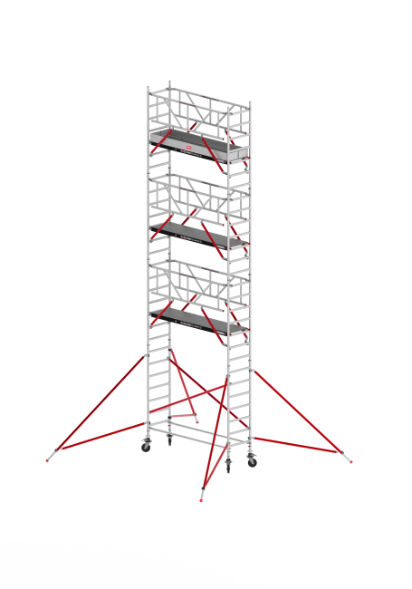 RS TOWER 51 PLUS échafaudage roulant - 9.20 m hauteur de travail - 0.90 m de large - 1.85 m plate-forme en bois - Safe-Quick® + lisses