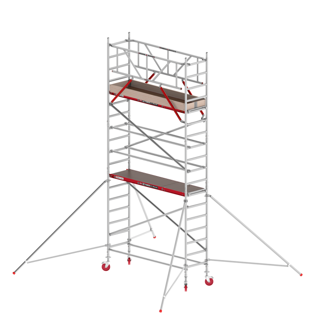 RS TOWER 41 mobile access tower - 6.20 m working height - 0.75 m width - 2.45 m wooden platform - Braces