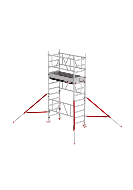 MiTOWER PLUS andamio - 4.20 m altura de trabajo - 0.75 m de ancho - 1.65 m Fiber-Deck® plataforma - Tirantes