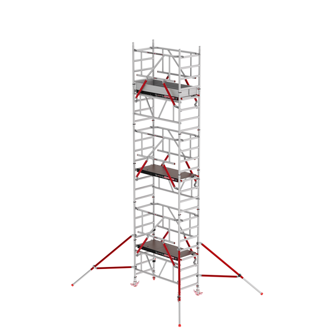 MiTOWER PLUS Fahrgerüst - 7.20 m Arbeitshöhe - 0.75 m breit - 1.65 m Fiber-Deck® Plattform - Safe-Quick®