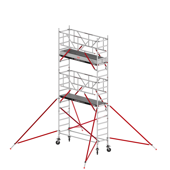 RS TOWER 51 PLUS rolsteiger - 6.20 m werkhoogte - 0.90 m breed - 2.45 m Fiber-Deck® platform - Safe-Quick® + schoren