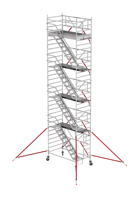 RS TOWER 53-S trapsteiger - 10.20 m werkhoogte - 1.35 m breed - 2.45 m houten platform - Safe-Quick®